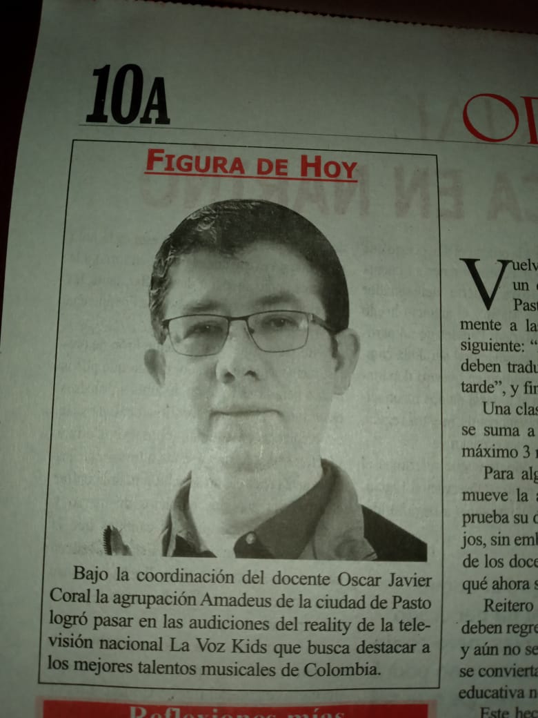DESTACAN AL PROFESOR OSCAR JAVIER CORAL EN EL DIARIO DEL SUR